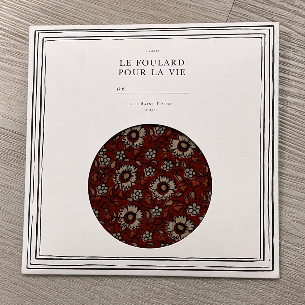 Sezane Le Foulard Pour La Vie Floral Red Scarf NWOT